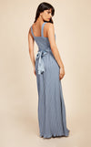 Alexa Dusty Blue Pleated Maxi Dress