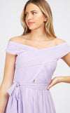 Lilac Crossover Bardot Maxi Dress