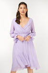 Diaz Lilac And Gold Spot Midi Dress