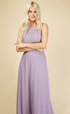Silva Bridesmaid Lavender Lace Top Maxi Dress
