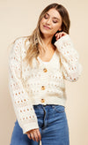 Cream Open Knit Cardigan by Vogue Williams