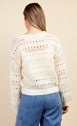 Cream Open Knit Cardigan by Vogue Williams