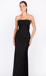 Black Mesh Bandeau Maxi Dress