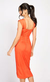 Orange Corset Midi Dress by Chloe Lewis