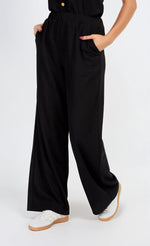 Black Wide Leg Knitted Trousers
