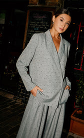 Grey and Black Diamante BlazerCoats & JacketsBlazerLittle Mistress