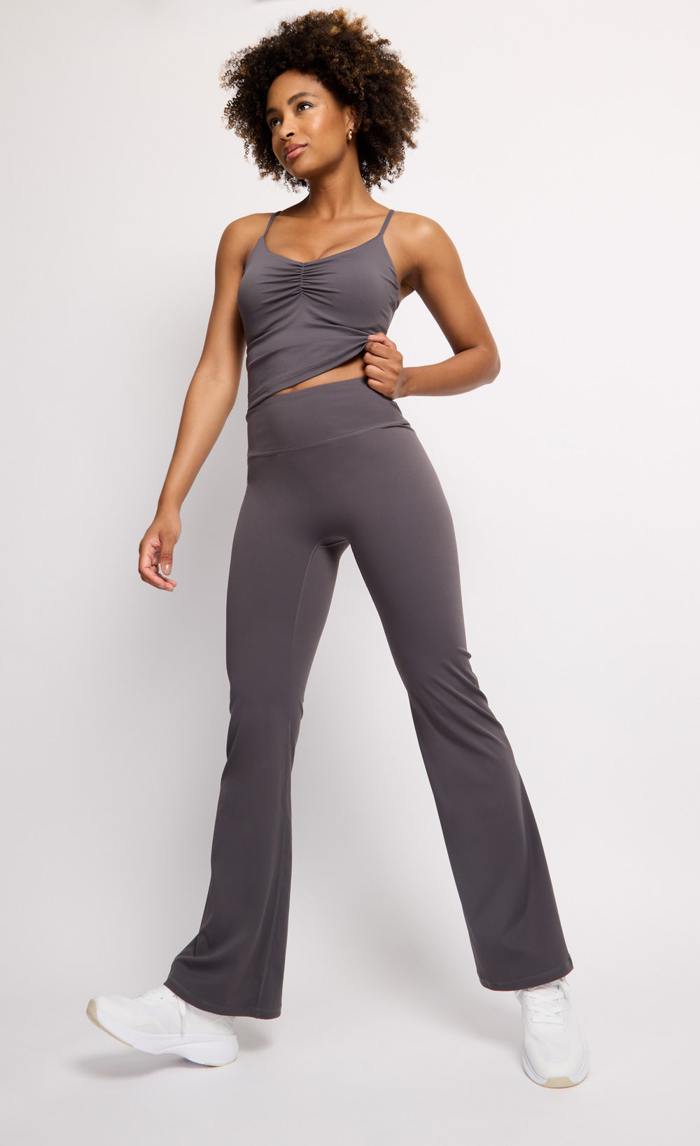 Charcoal Grey Ruched Cami Top