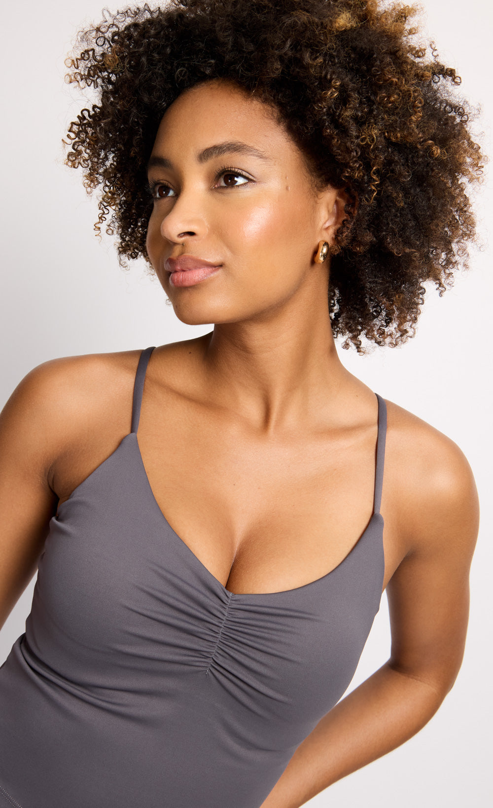 Charcoal Grey Ruched Cami Top