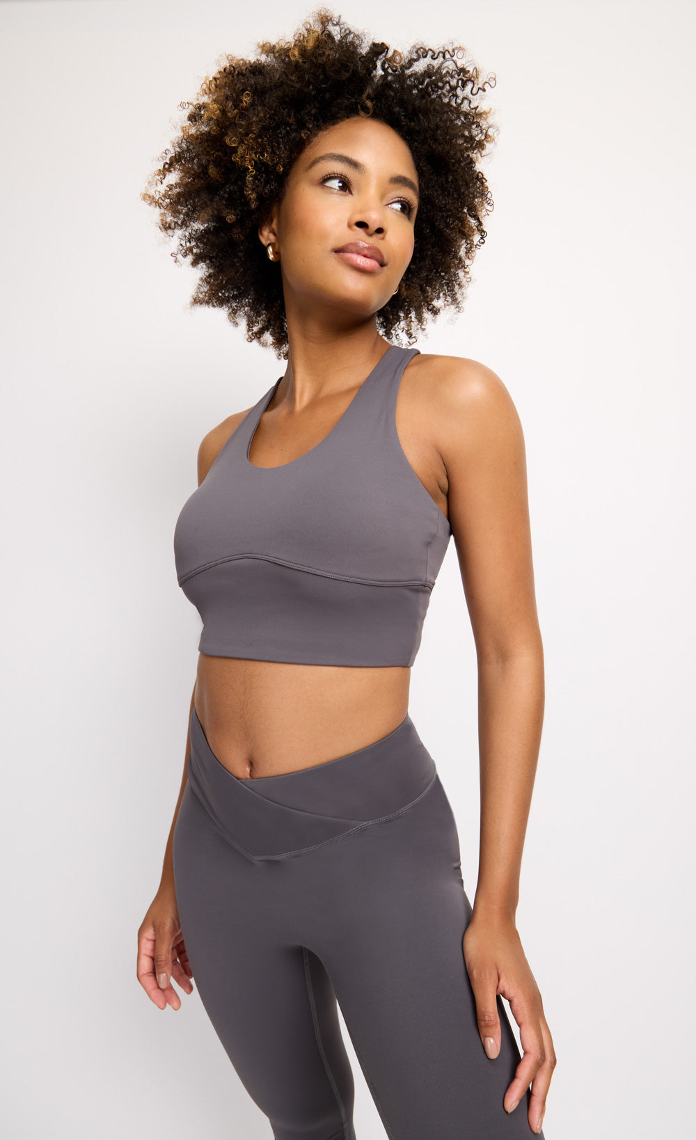 Charcoal Grey Scoop Sports Bra