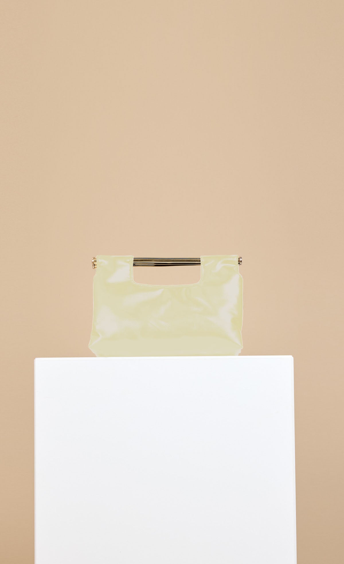 Yellow Metal Bar Clutch Bag