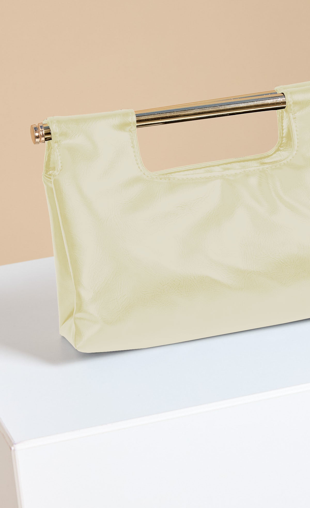 Yellow Metal Bar Clutch Bag
