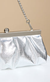 Metallic Silver Elongated Clutch BagHandbagsClutch BagLittle Mistress