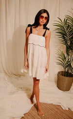 Cream Linen Mini Dress