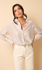 Cream Gem Chiffon Shirt by Vicky Pattison