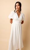 White Broderie Midi Dress by Vicky Pattison