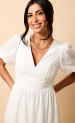 White Broderie Midi Dress by Vicky Pattison