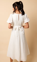 White Broderie Midi Dress by Vicky Pattison