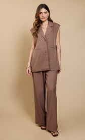 Zaria Mink Side Tie WaistcoatClothing TopsWaistcoatLittle Mistress