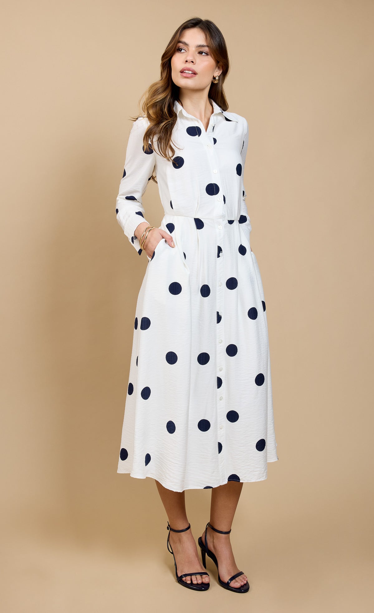 Spot Print Midaxi Shirt Dress by Vicky Pattison