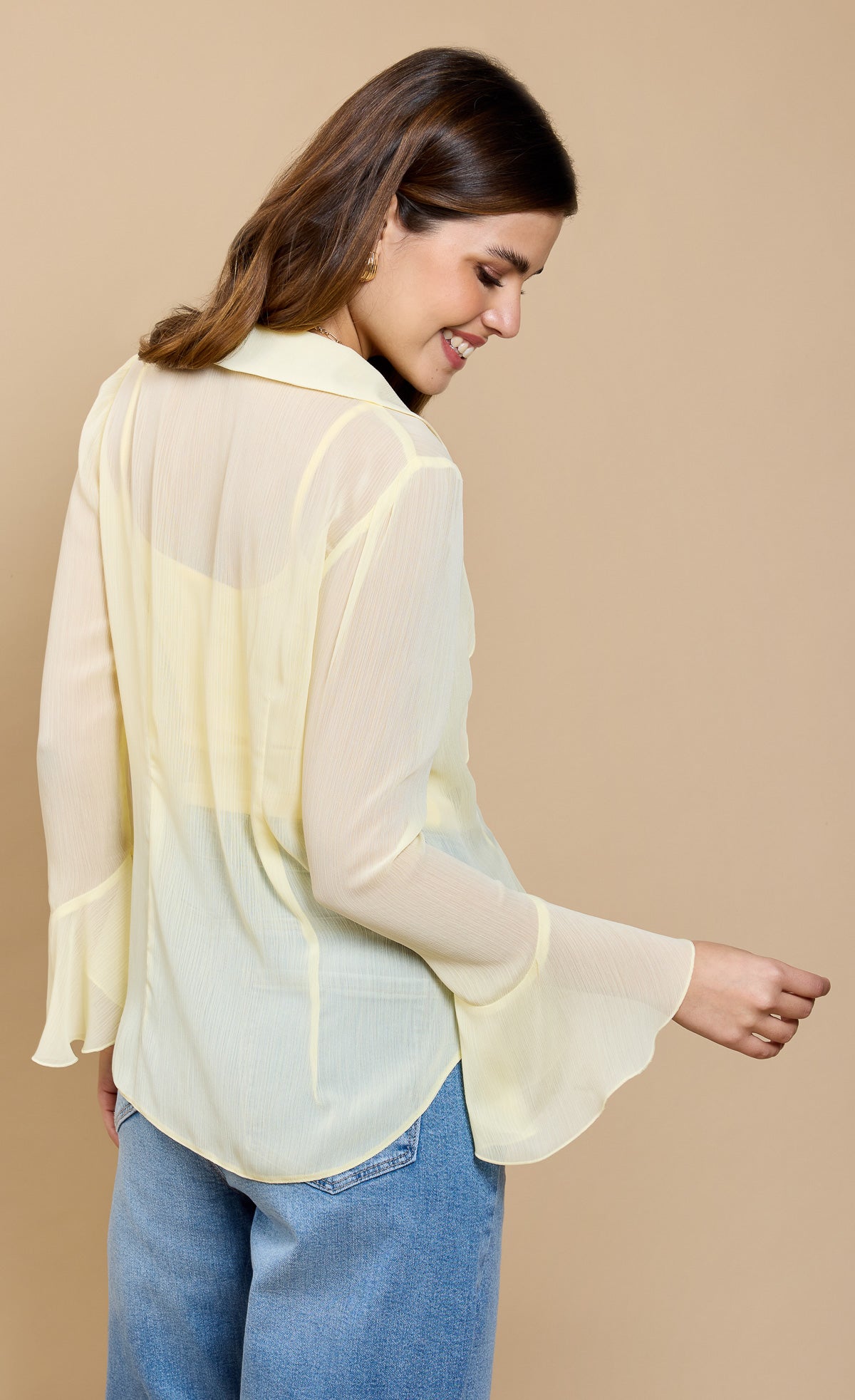 Lemon Chiffon Frill Top by Vicky Pattison