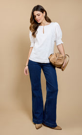White Embroidered Top by Vicky PattisonClothing TopsEmbroidered TopLittle Mistress