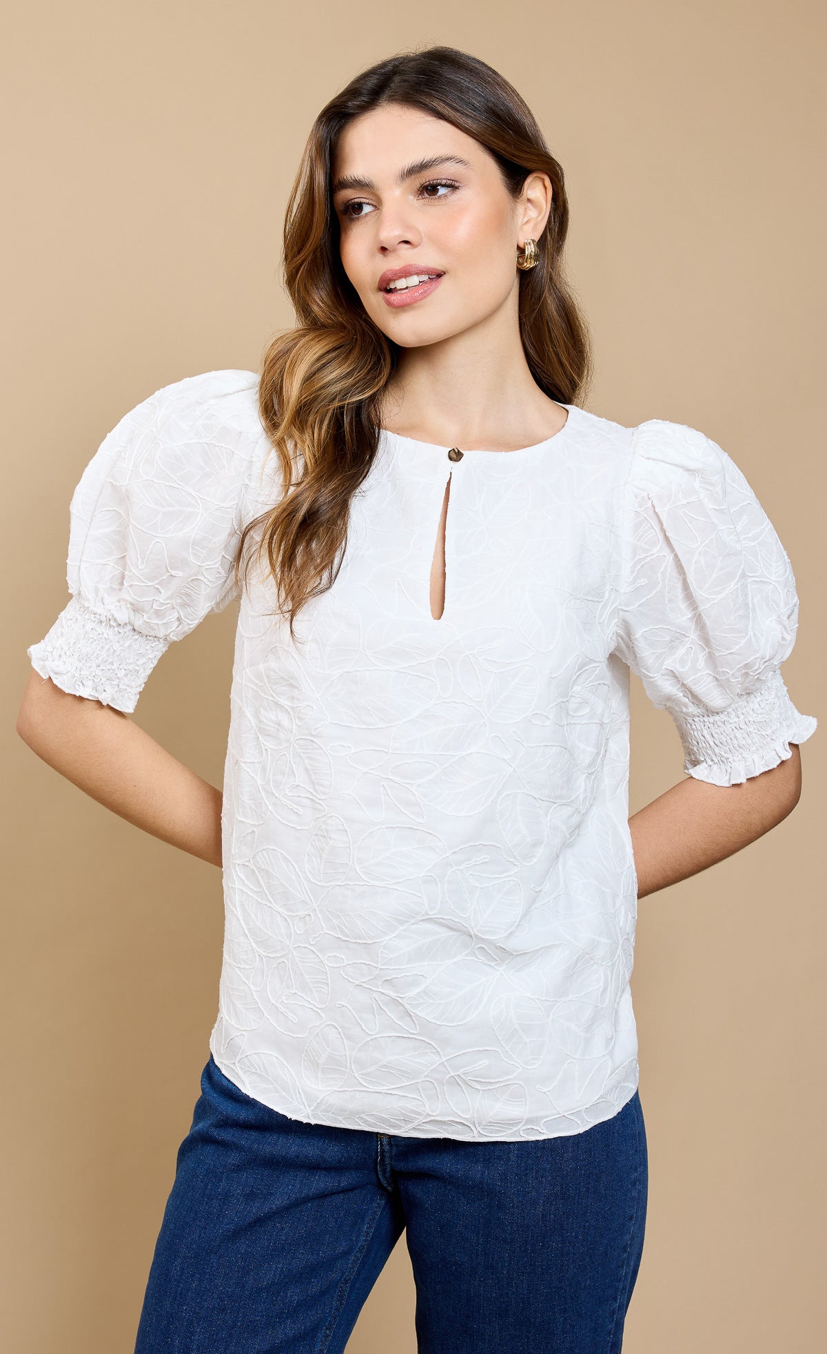 White Embroidered Top by Vicky Pattison