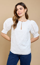 White Embroidered Top by Vicky PattisonClothing TopsEmbroidered TopLittle Mistress
