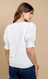White Embroidered Top by Vicky PattisonClothing TopsEmbroidered TopLittle Mistress