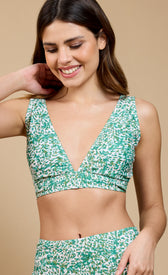 Nerissa Green Print Tie Back Bikini Top by Vicky PattisonClassic BikinisSwimwearLittle Mistress