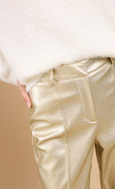 Gold PU Trousers by Vicky PattisonTrousersTrousersLittle Mistress