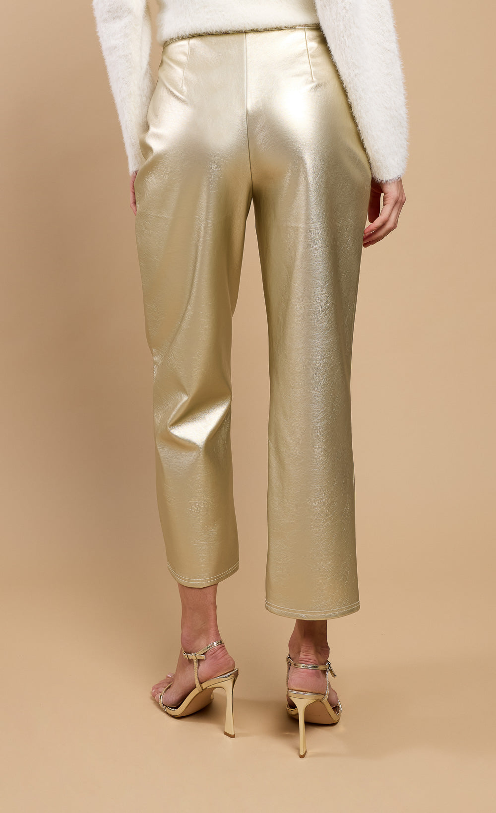 Gold PU Trousers by Vicky Pattison
