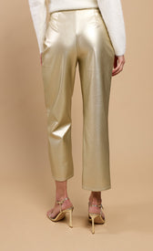 Gold PU Trousers by Vicky PattisonTrousersTrousersLittle Mistress
