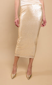 Oyster Sequin Midaxi Skirt by Vicky PattisonSkirtsSequin SkirtLittle Mistress