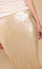 Oyster Sequin Midaxi Skirt by Vicky PattisonSkirtsSequin SkirtLittle Mistress