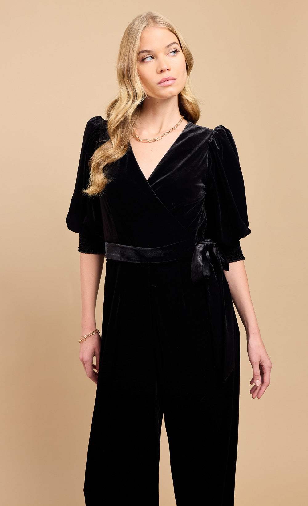 Black Velvet Wide Leg Jumpsuit by Vicky Pattison