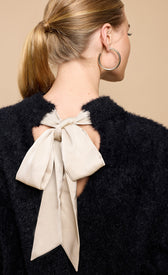 Black Soft Jumper with Bow Detail by Vicky Pattison showcasing feminine bow detail and soft fabric.