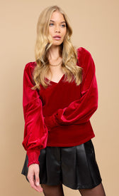 Ruby Red Velvet Sweetheart Blouse by Vicky PattisonBlousesTops & BlousesLittle Mistress