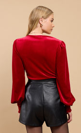 Ruby Red Velvet Sweetheart Blouse by Vicky PattisonBlousesTops & BlousesLittle Mistress