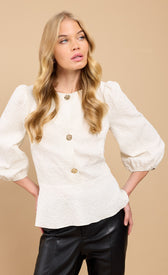 Oyster Textured Blouse by Vicky PattisonBlousesTops & BlousesLittle Mistress