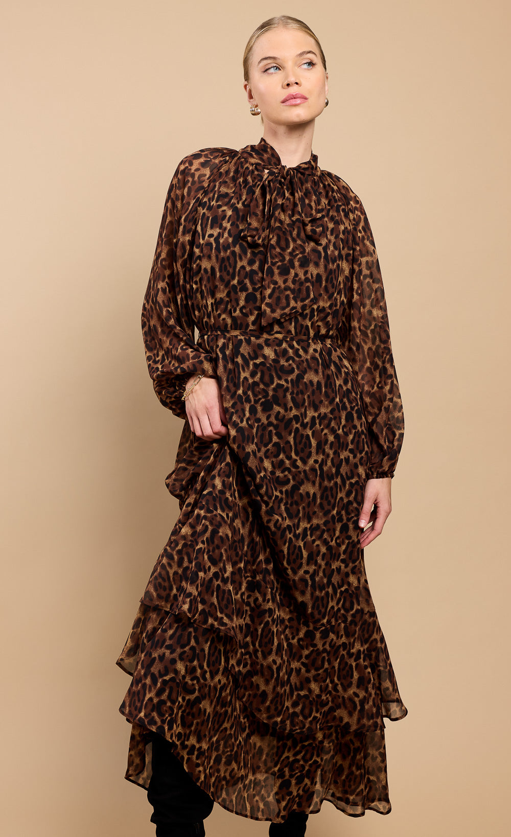 Leopard Print Chiffon Midaxi Dress by Vicky Pattison