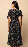 Black Embroidered  Midaxi Dress