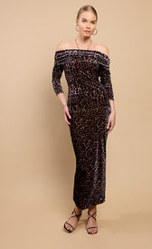 Leopard Print Velvet Midaxi Skirt by Vicky PattisonSkirtsVelvet SkirtLittle Mistress