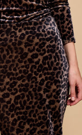 Leopard Print Velvet Midaxi Skirt by Vicky PattisonSkirtsVelvet SkirtLittle Mistress