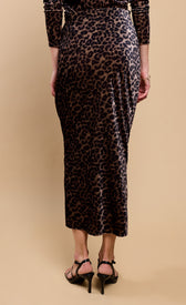 Leopard Print Velvet Midaxi Skirt by Vicky PattisonSkirtsVelvet SkirtLittle Mistress