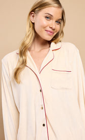 Cream Fleece Trouser Pyjama Set by Vicky PattisonPajamasPyjamasLittle Mistress