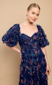 Vesper Navy Floral Print Ruffle Maxi DressDressesDressesLittle Mistress