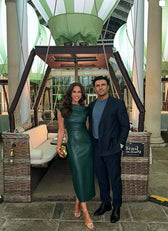 Green PU Asymmetric Neck Midaxi Dress Vicky Pattison EDITDressesMidaxi DressLittle Mistress