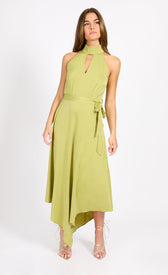 Olive Satin Midaxi DressDressesMidaxi DressLittle Mistress