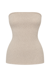 Mailou Taupe Knitted Bandeau Top by Chloe Lewis