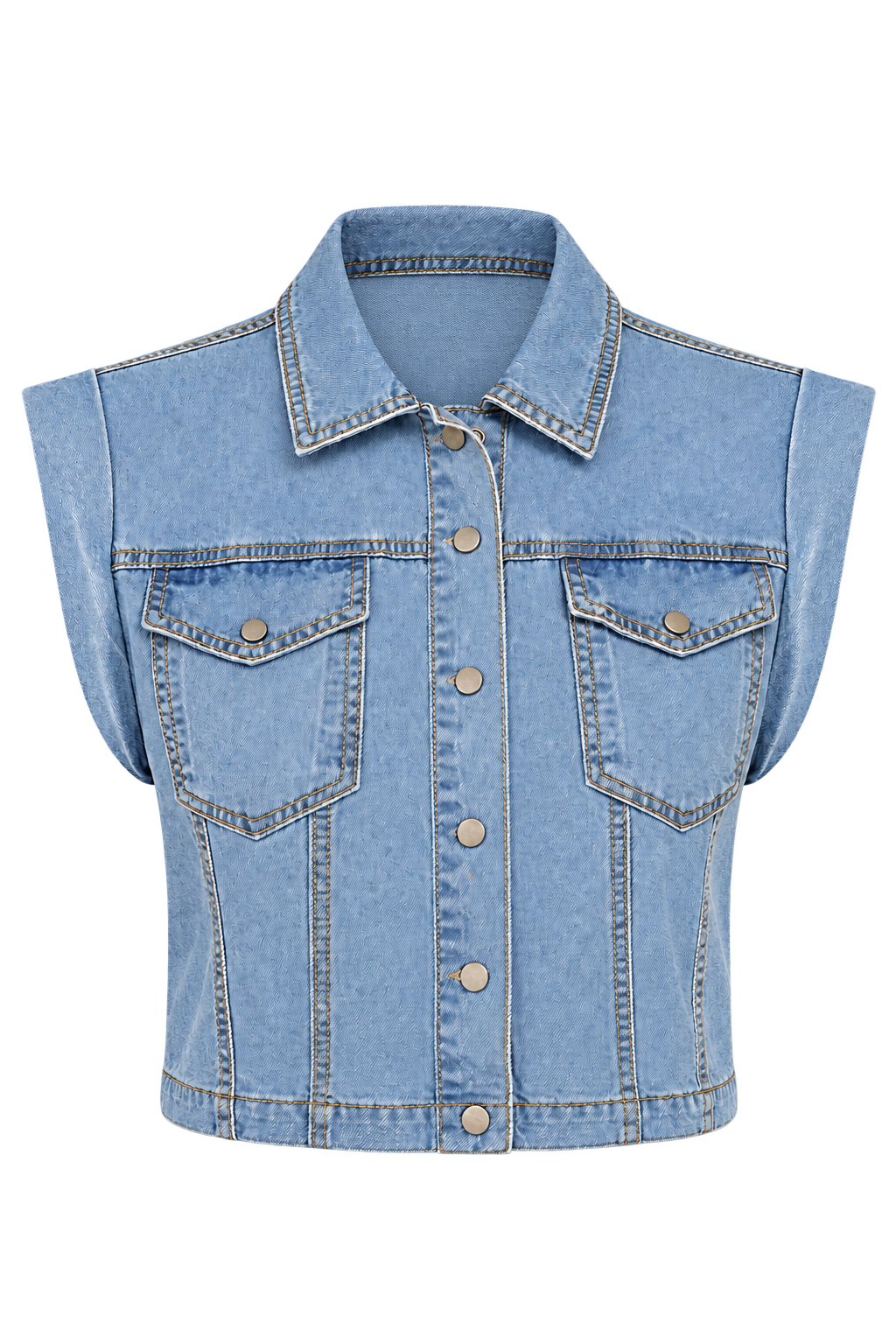 Pablo Blue Sleeveless Denim Waistcoat